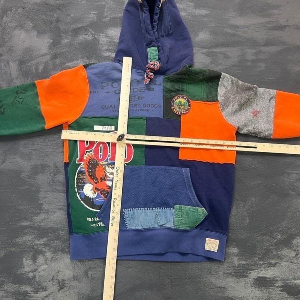 Polo Country Patchwork Hoodie Mens Medium Patchwork Ralph Lauren - Picture 7 of 11